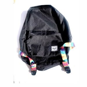 Herschel Supply Company Zumiez Classic Backpack Black Rainbow Tie Dye Straps NEW